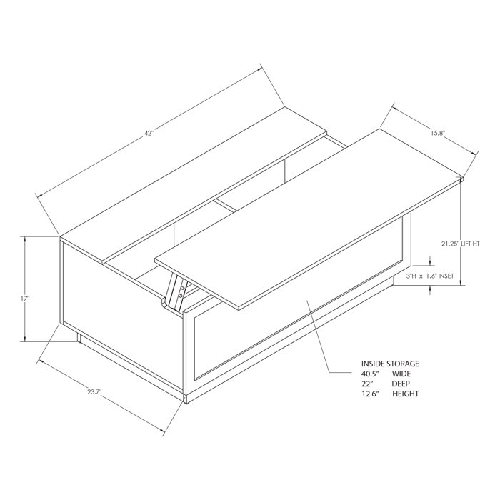 Sango Orre Lift Top Coffee Table with Storage & Reviews Wayfair